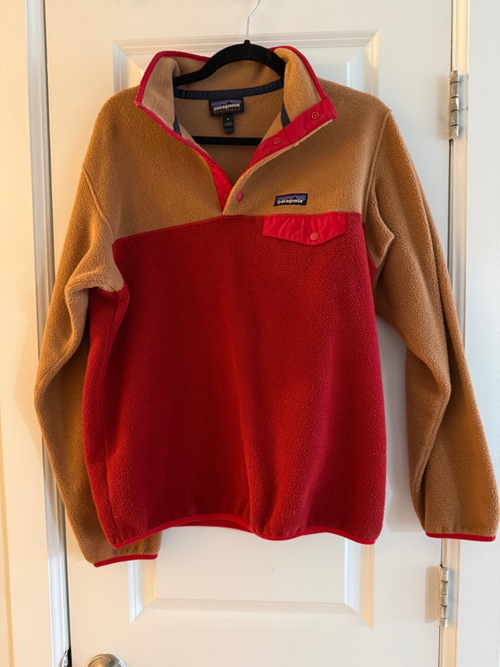 Patagonia Two-Tone Zip-Neck Fleece - Red & Tan